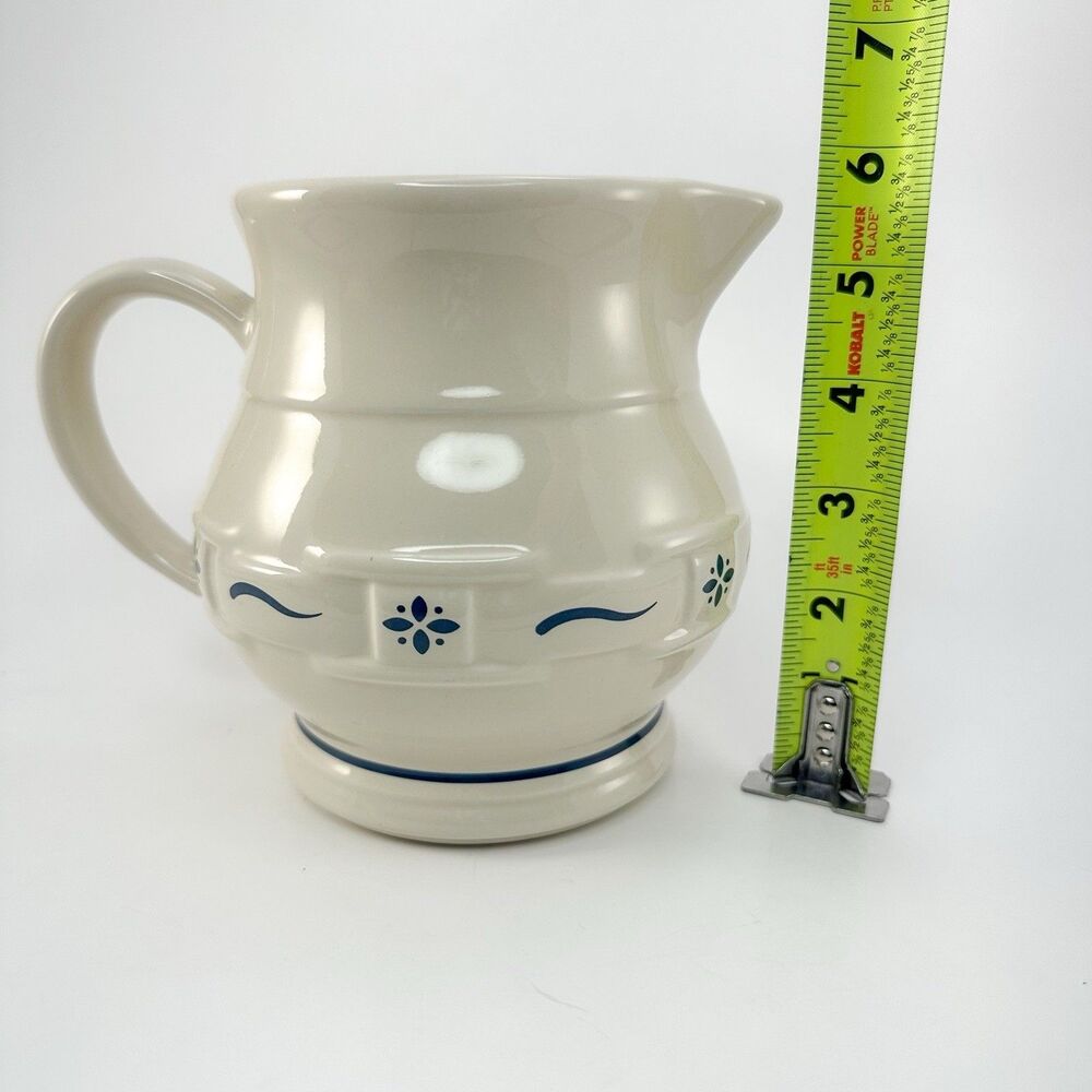 Vintage Longaberger Pottery Pitcher & Gravy Boat Blue Woven Traditions USA - Picture 4 of 7